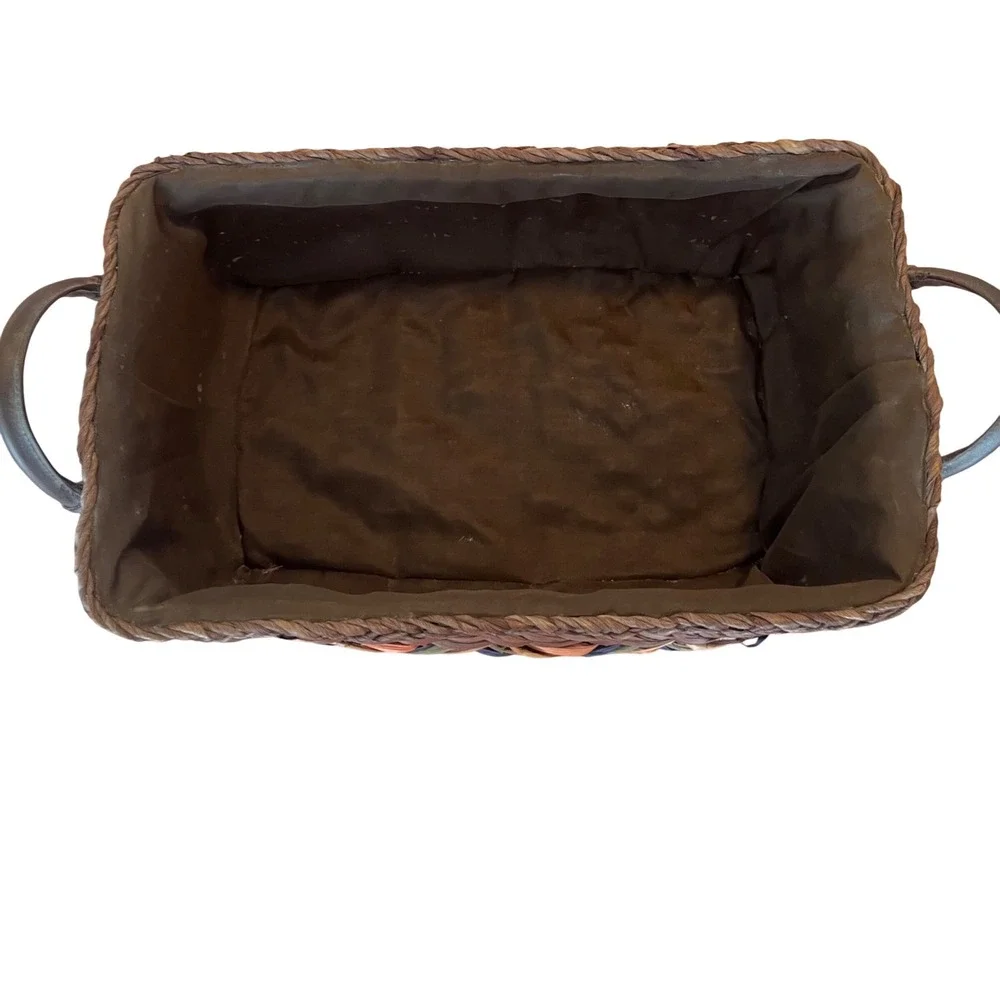 Woven Storage Basket Decorative Accent Handles Rustic‎ Home Decor
